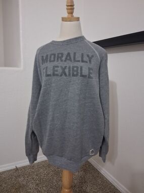 Buy Me Brunch Morally Flexible Gray Women's Crewneck Sweatshirt XL